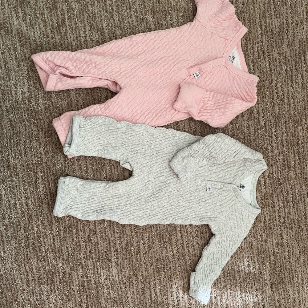 The Honest Company Pink and Gray Footies